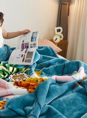 厂WNX家毛毯加厚层双冬季拉舍尔盖毯单双人人通儿童卡双面绒毯子