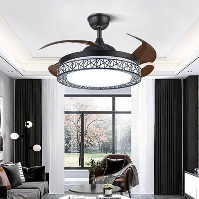 隐形吊灯卧室客厅风扇灯餐现厅书房893L扇ED代简约家用现代鸟巢