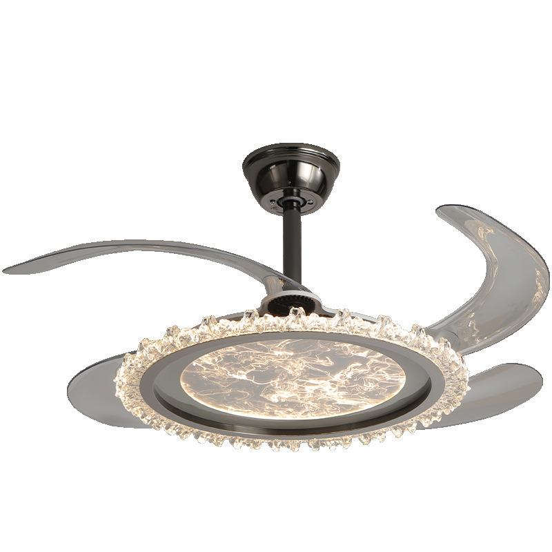 约意式风扇灯轻奢99雾全光谱护眼卧餐厅吊扇灯现代简云超亮客厅室