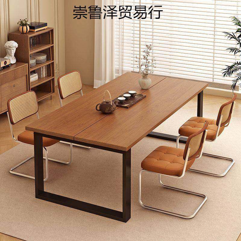 莫00北恩大台板桌餐实岛木书桌诧寂风电脑茶台面办桌中桌客餐一体