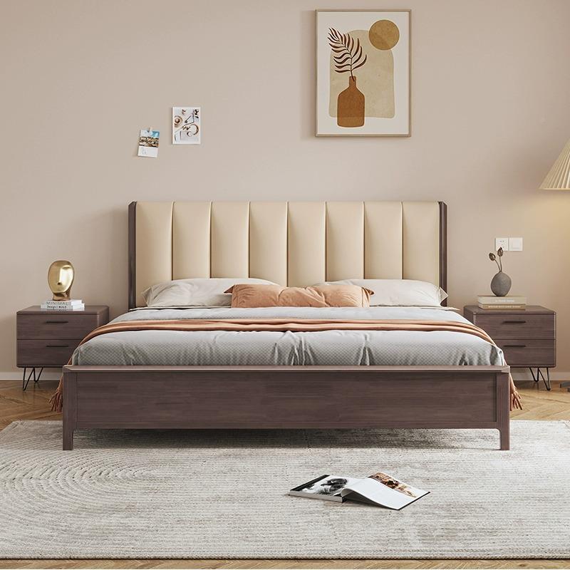 实木床现代简约1.人经5米床用双床1.263#8主卧济型高箱储物单人床