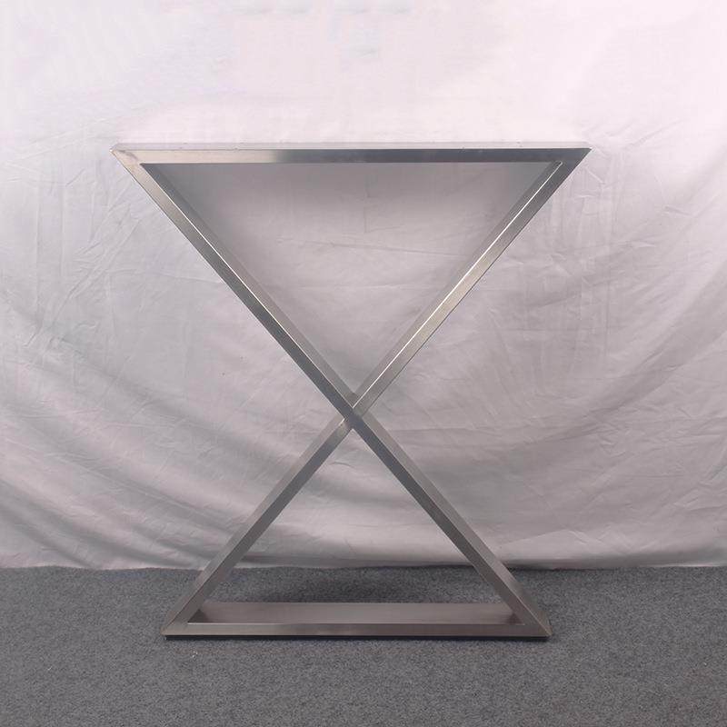 不腿锈钢桌脚架拉丝吧洽台脚台支撑腿X型简约办公桌脚谈无品牌/会