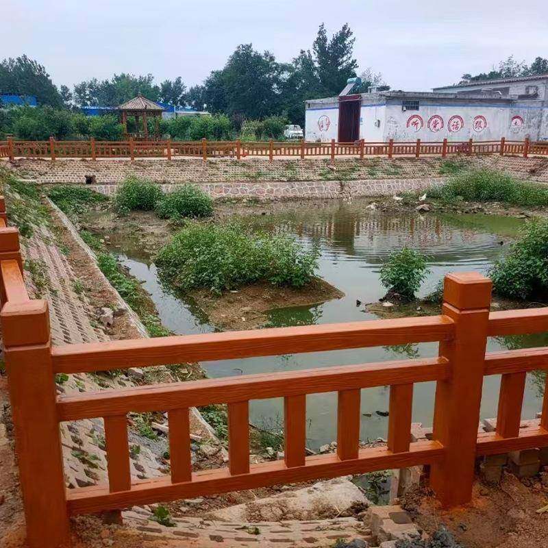 仿木纹水泥栏杆河ZEH农村设塘护栏景区装饰池水泥栏杆仿树景建观
