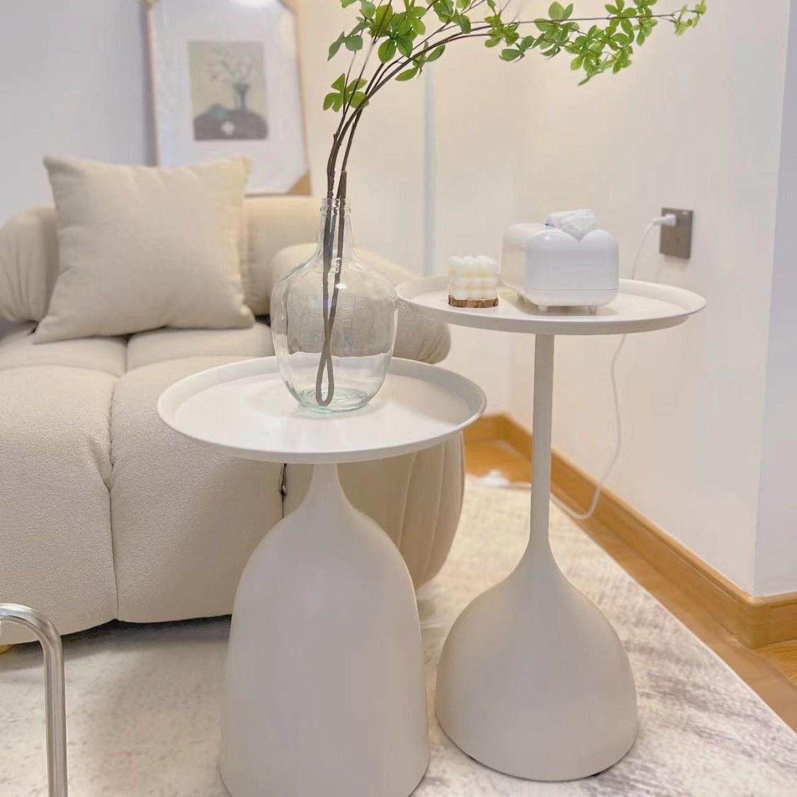 简约风边几小户型铁小圆边桌NTU艺奶油风小沙发茶几床边铁艺茶几