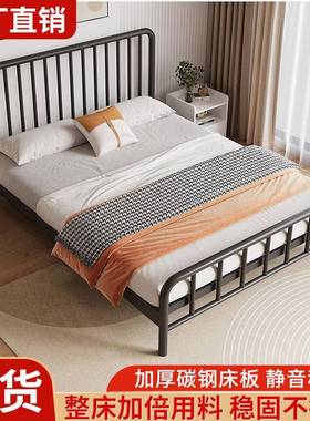 铁经艺床欧式约.5DCAm双1人床1.8米床1米出简租房用济型加固加厚
