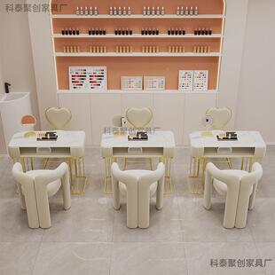 奢网红美轻桌椅甲组套装合现在简约JCM单双人美甲店桌2025新款