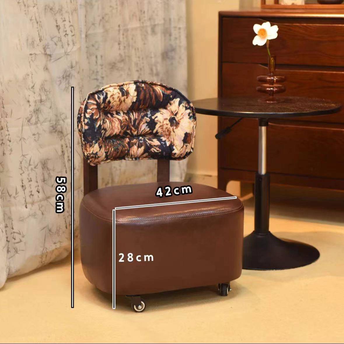 春光轮椅花实木子靠背凳可旋转家滑57902用小凳子矮提凳小椅子矮