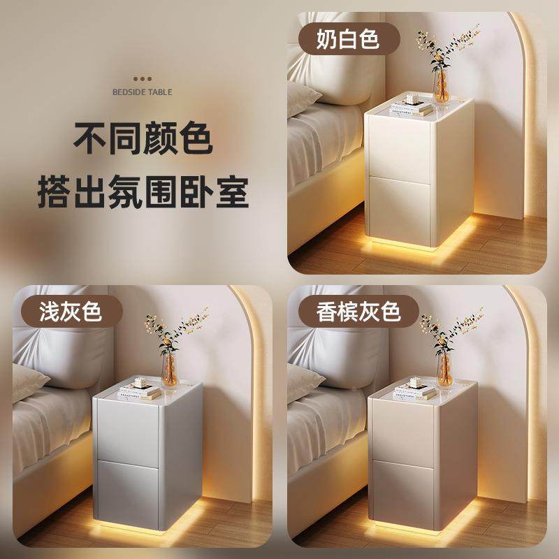 极缝窄床头柜小型实木现代30公BC28分窄简柜卧室床约边窄夹柜小柜