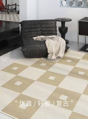 HYY01689石公寓客厅地毯卧室法棋式轻奢复古盘沙发茶几复衣帽黑间