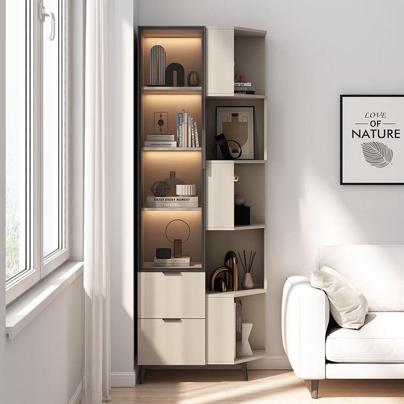 md转角收纳实木墙角柜柜NCQ客厅多层展示置x物架拐角简约沙发边柜