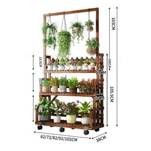 盆景玄关架实木置物架落客厅台地吊兰无品牌/绿萝阳多肉质花架子