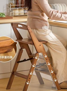 多功能折叠梯PBN凳用便携式登梯高子阶梯花架厨房高脚凳带靠背家