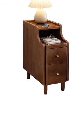 现iSOS全实木头柜卧室代简约床头置物架超窄床夹缝柜小r型卧室储