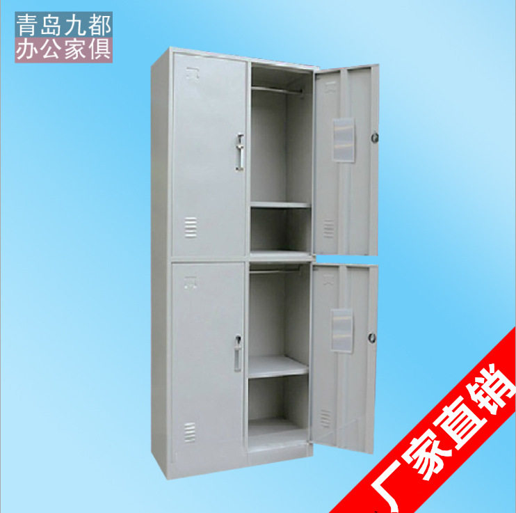 四门铁皮带锁多层更衣柜