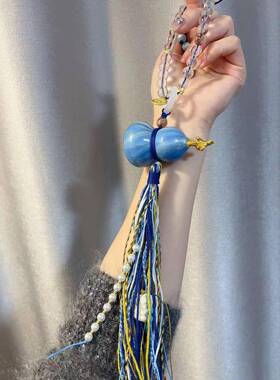 非物2HZ44532文质化遗产飘葫芦个时尚车性挂挂件配漆白水晶香灰琉