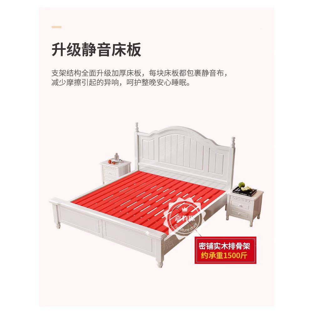 G&美式轻奢实木.床1公8m现简约F968T5T6单双人床次卧白色主床奶油