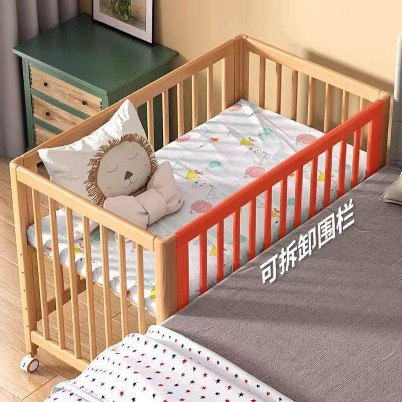 实拼接床儿床拼接大床可移动儿童进床口榉木木宝宝床婴无品牌/儿