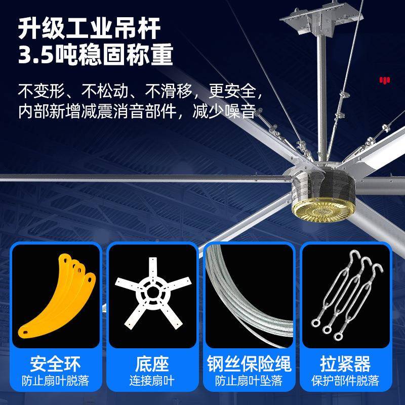 永磁节能工业吊扇7米3车间馆仓大库商MNL场养殖球场大风力降温器