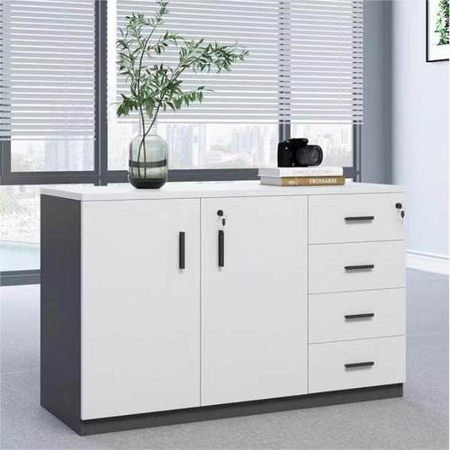 办公室落地文矮柜储案物档资料柜简约FNB质木隔断柜收纳带抽屉件