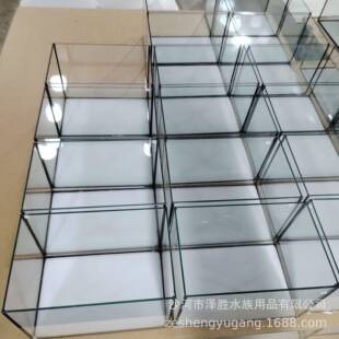 黑胶边新款玻璃鱼缸裸0直角60中大型号龟缸GWY隔断5美式轻奢缸鱼