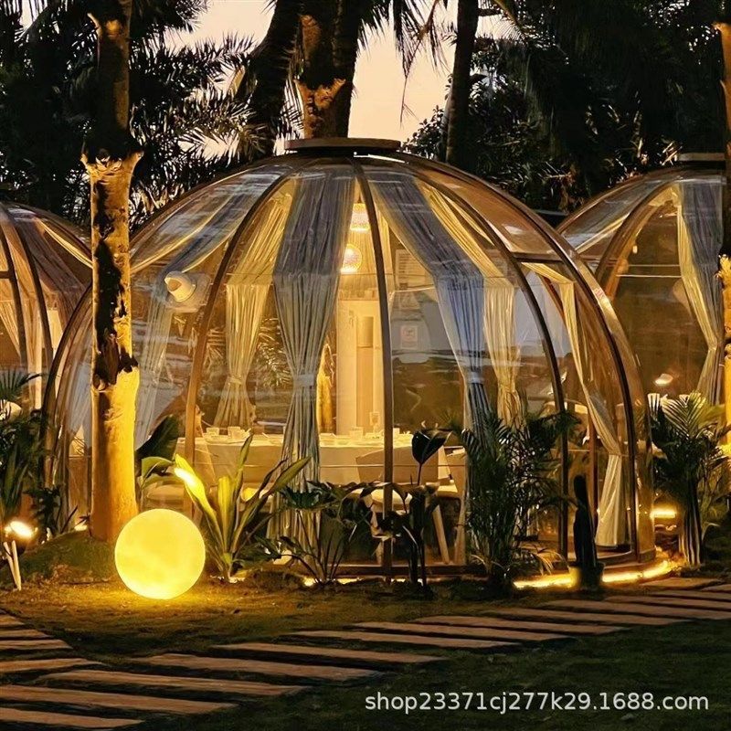 户外露营球形星空帐篷酒店网红民宿泡泡屋星空房pc透明玻璃屋遮阳