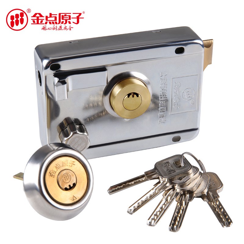 金点原子C级月牙外装门锁室内门锁木门锁 铁门外装门防盗锁223