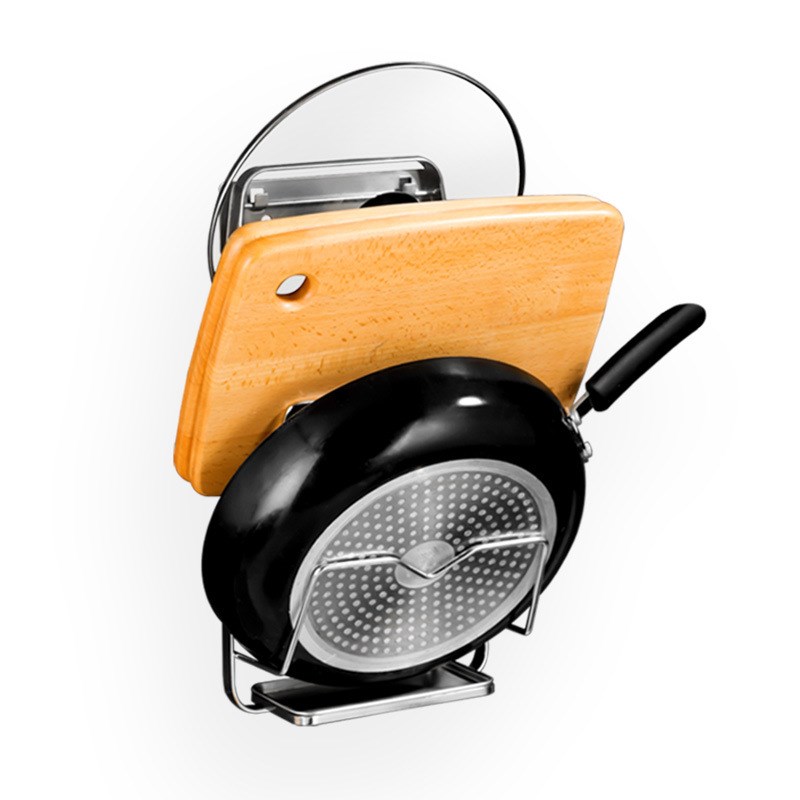 锅盖架304不锈钢壁挂免打孔带接水厨房墙上置物架挂式立式砧板架