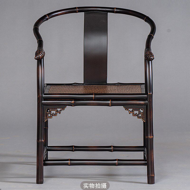 所氏龙竹新中式茶桌椅组合客厅竹编茶I几明清仿古中式功夫竹茶台