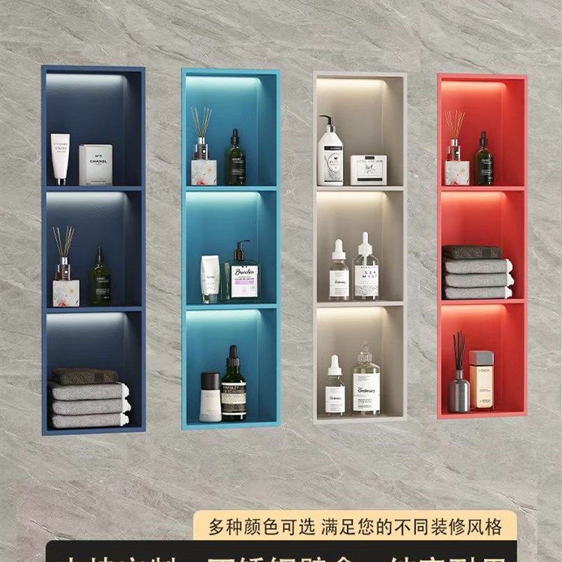 304不锈钢f壁龛嵌入式浴室化妆室成品定制电视机壁龛柜金属置物架