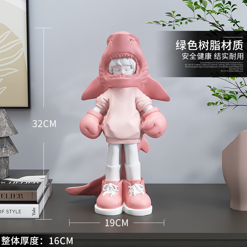 潮玩卡通男孩摆件l客厅玄关酒柜办公室桌面工艺品儿童房卧室装饰