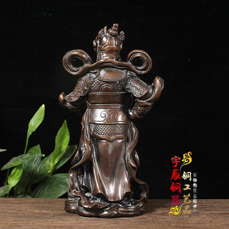 仿古纯铜韦陀铜像摆件伟陀菩萨z人像护法神家居装饰品工艺品摆设