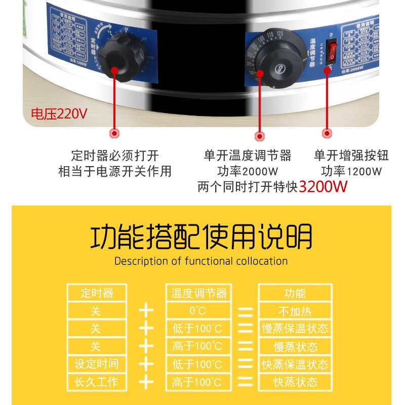 电蒸锅大号超大商用不锈钢蒸笼家用大容J量蒸鱼蒸包子蒸馒头的蒸
