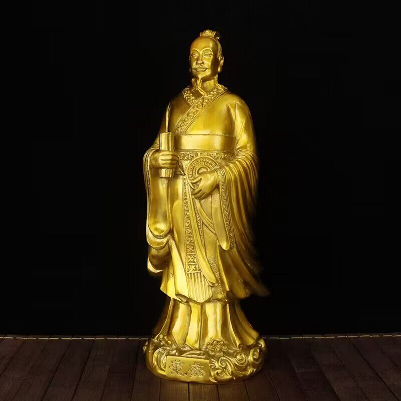 全铜范蠡雕像摆件商n圣文财神铜像客厅玄关装饰品中式送礼工艺品