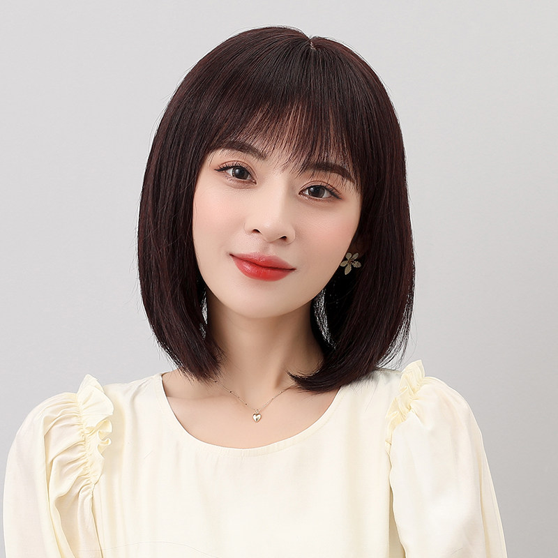 假发女长发中短发全真自然真人发丝全头套修脸真发网红气质假发套