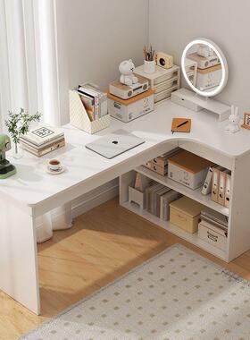家用学习桌XVL子卧室生梳台办书柜一体拐妆角转角书桌电女脑桌公