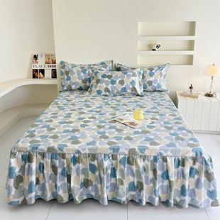 全棉床裙式 床罩单件全棉防床垫8AY保护床套1.5米1.防滑床单尘笠夏