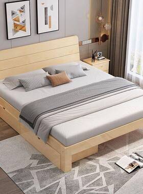 床实木1.5米XVL双人1.8出租家用床简易单人床松木床屋架厂家直销