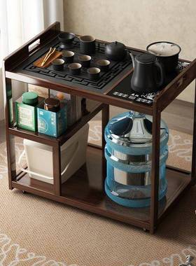 阳石台奢实木茶桌无品牌/家用可移动茶车功泡茶水壶夫一体茶几乌