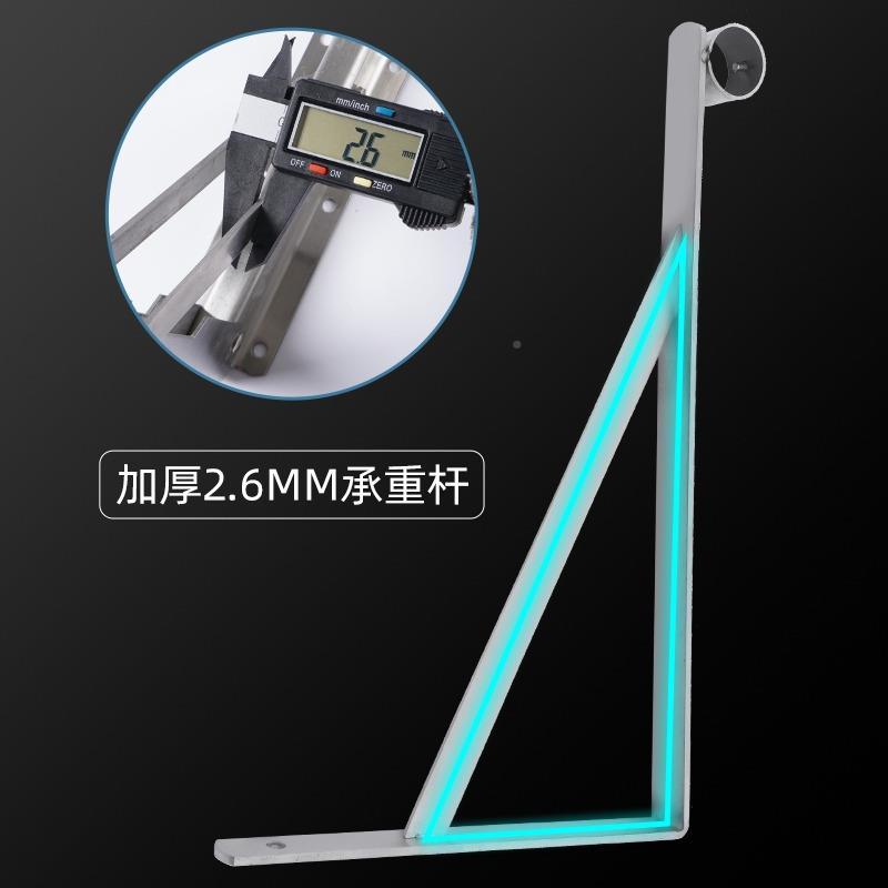 3m晾m34不锈钢三角支撑架衣杆挂衣服外611墙侧2装三角架固0定晒衣