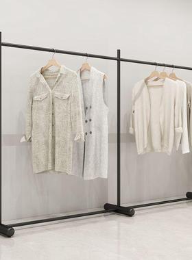 服陈装店展示商LOB用铁黑色简约服装架落架地式网红店轻奢列架艺
