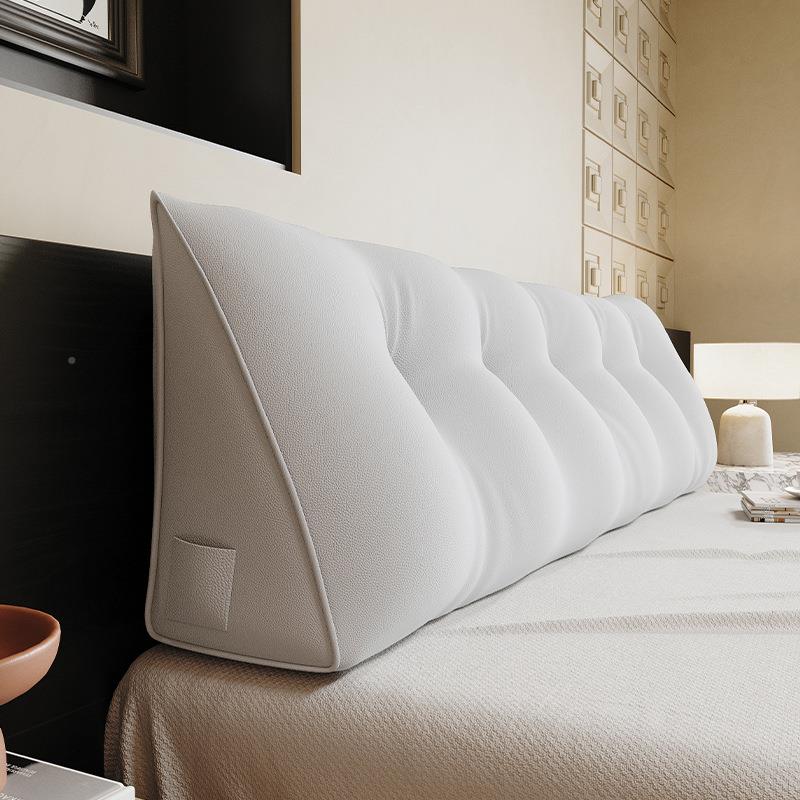 新款科技布皮质三撞角双靠背榻榻米防软包垫轻床奢科技布三头单人