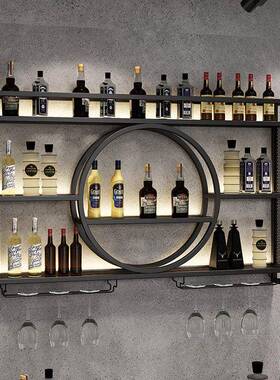 铁艺吧台酒架墙柜酒吧置物DIJ架红酒墙上家挂用展示酒架餐厅壁挂