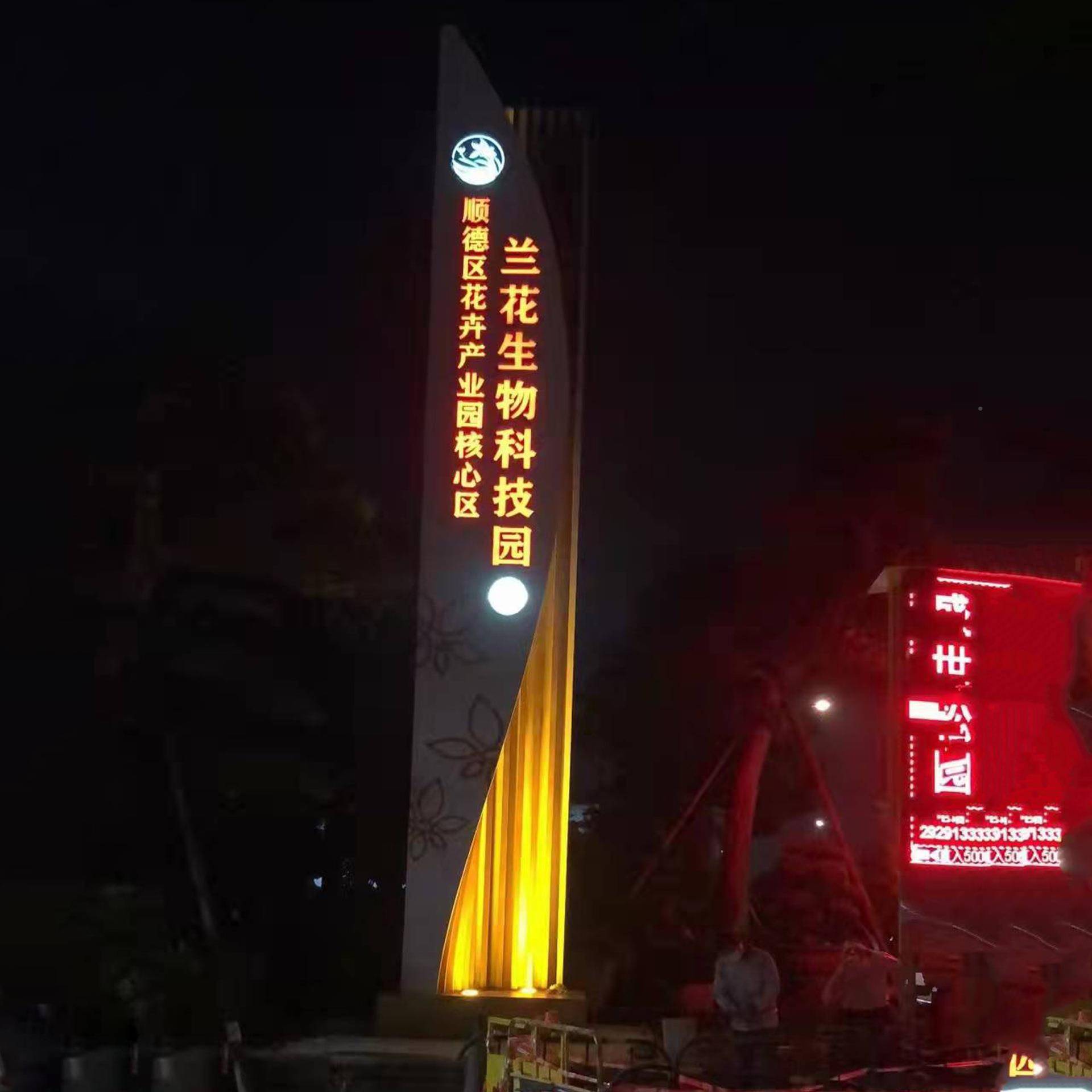 大型产业园形精神识299堡异垒户不锈钢指示牌外标标牌广告牌LED发