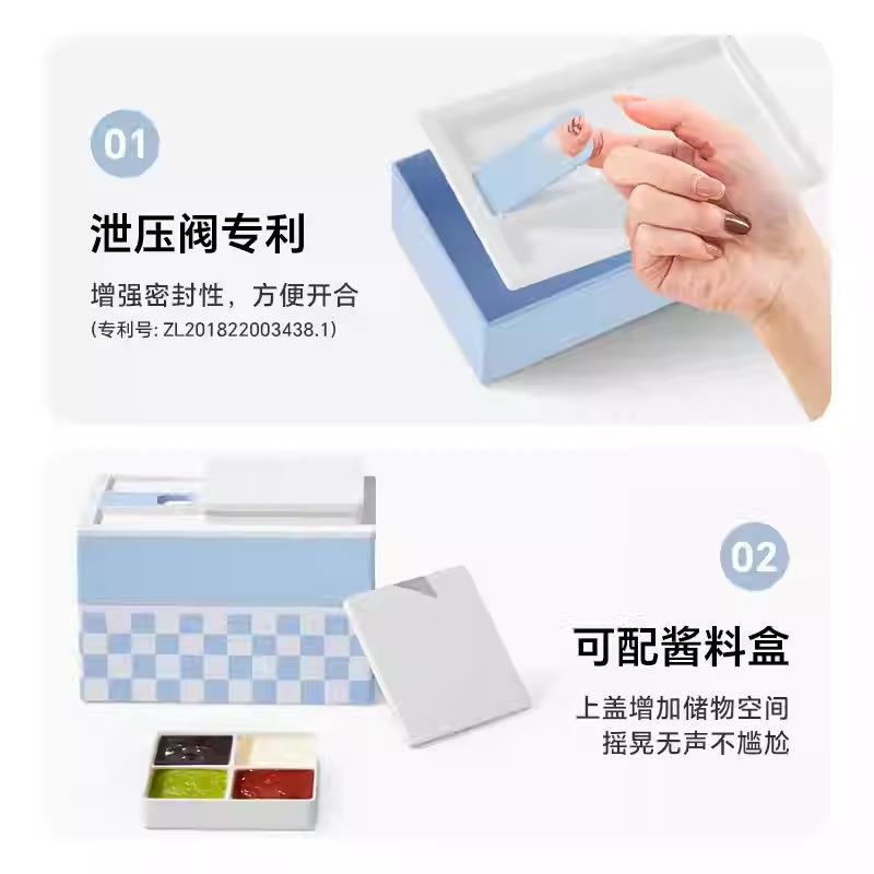 独角犀波饭盒便盒可微加炉热无品牌/上班族专用当商务分格轻食餐