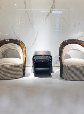 纳贝家具意单大利意式轻奢实森木休闲椅PZX后现代港式人沙发椅客