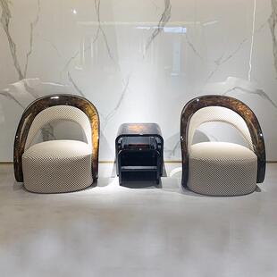 纳贝家具意单大利意式轻奢实森木休闲椅PZX后现代港式人沙发椅客