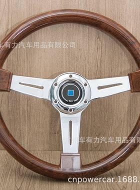 14寸桃木款汽车桃改装350MM48504木AB方盘向盘通S用平面电镀架方