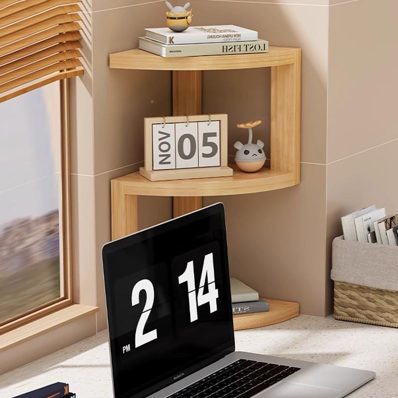 桌面置物台架桌上隔收纳架转角书架木质多架子书板房17098790面拐