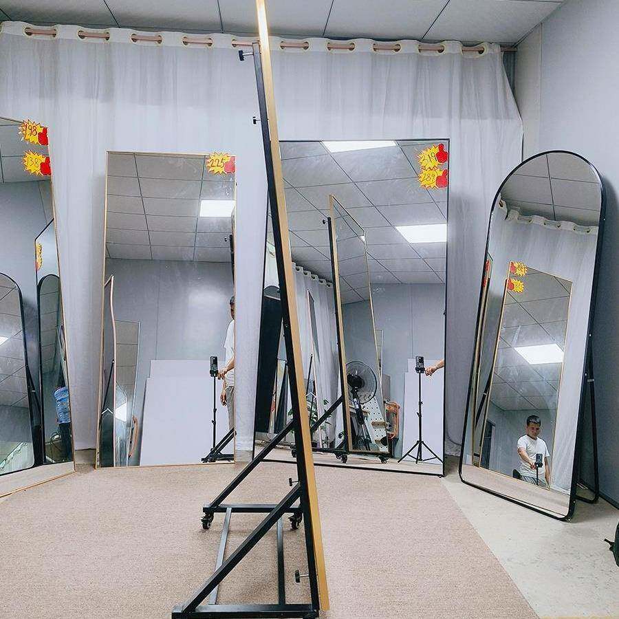 全瘦身镜可移动带滑轮服装UGQ店显穿衣衣镜直播试镜拍舞蹈镜照美