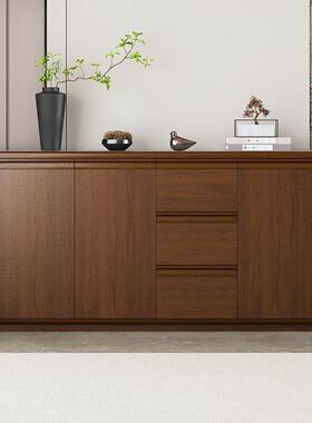 实木柜餐边柜靠墙一式体新中储物客厅QYY厨房家用收纳中风古茶水